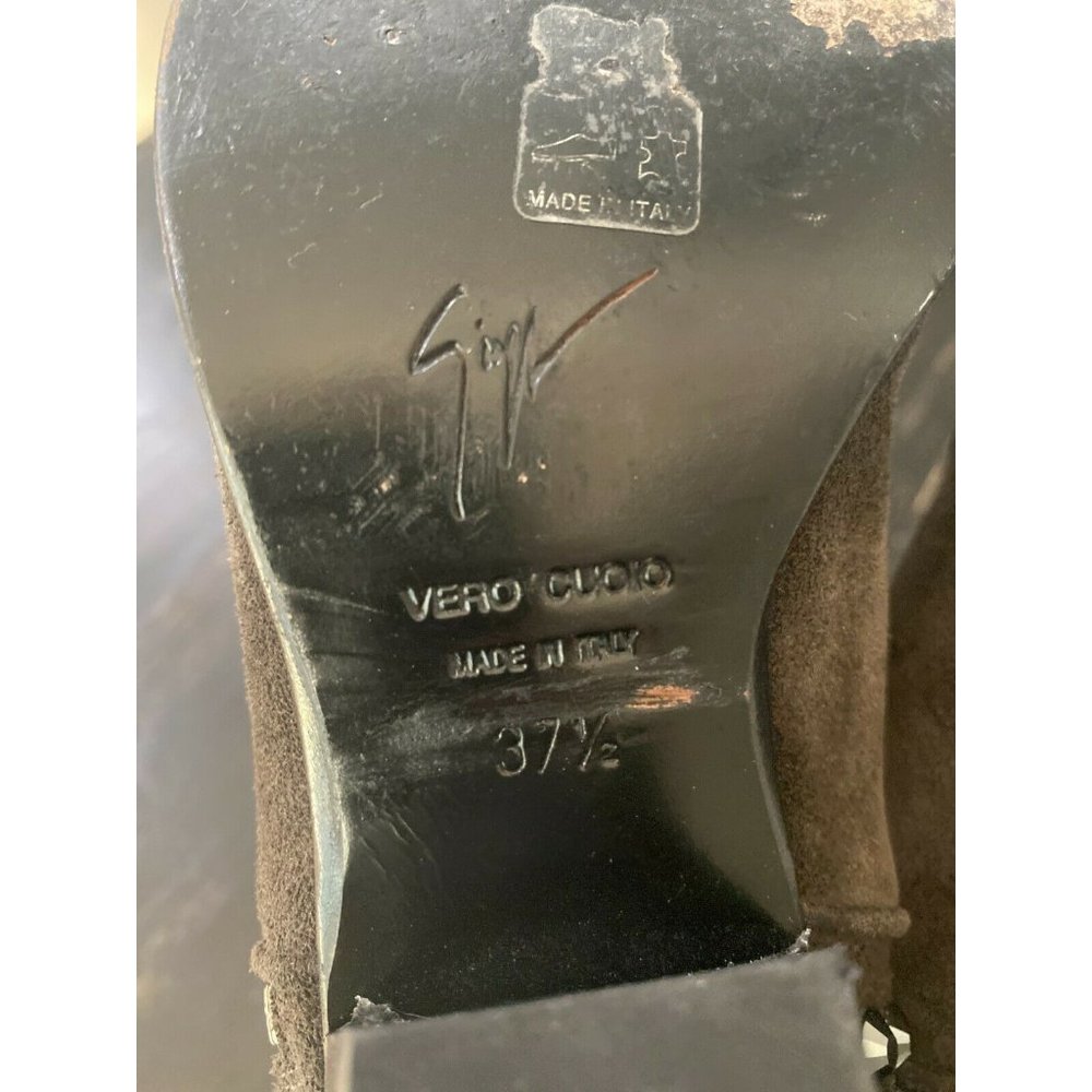 GIUSEPPE ZANOTTI Daddy Grey Crystal Suede Booties - Picture 8 of 12